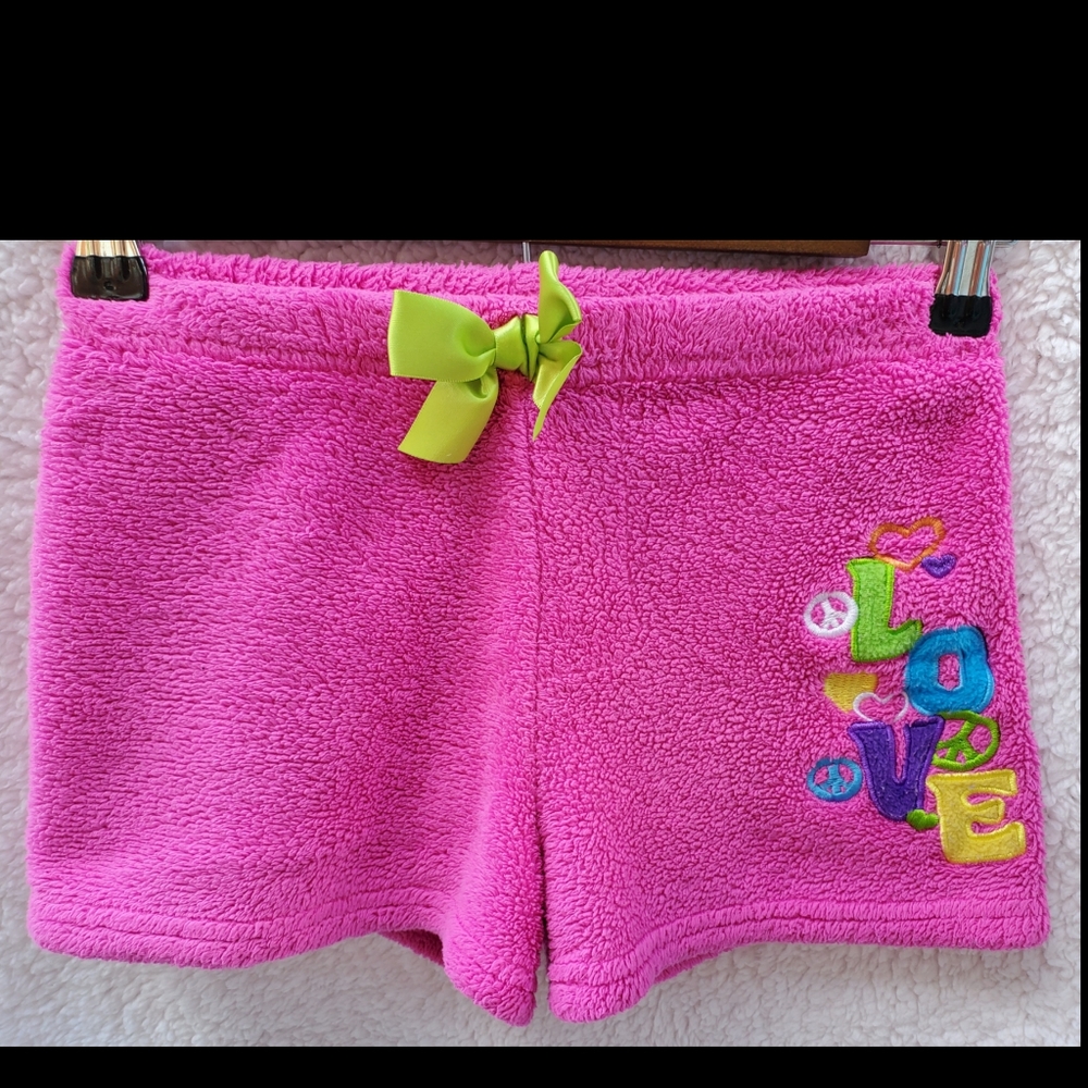 Girls Pink Shorts with "LOVE" Embroidery